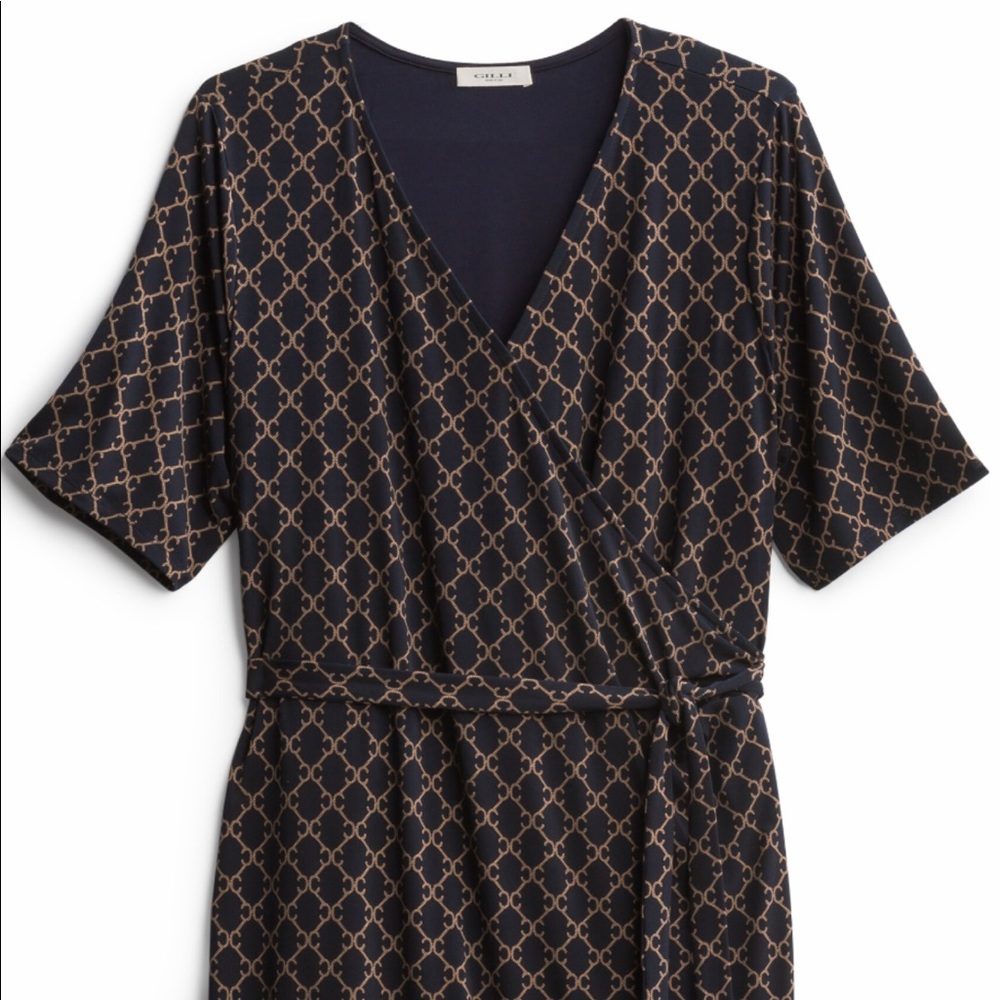Gilli Faux Wrap Jersey Dress